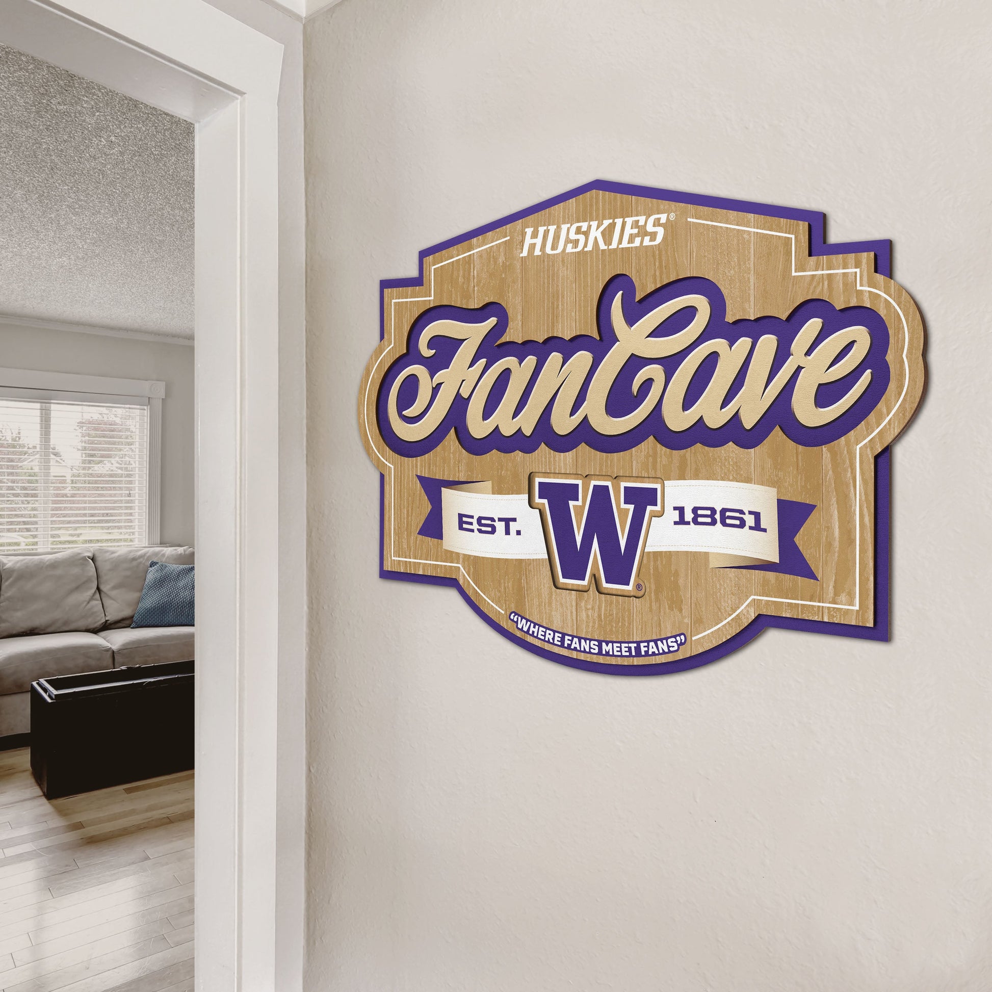 Washington Huskies Fan Cave Sign Alt 2