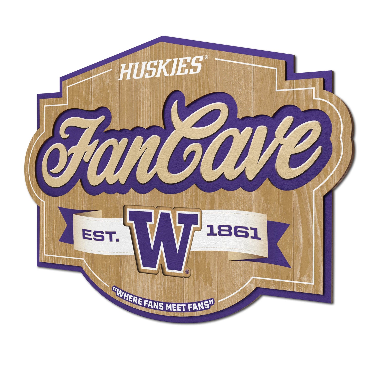 Washington Huskies Fan Cave Sign