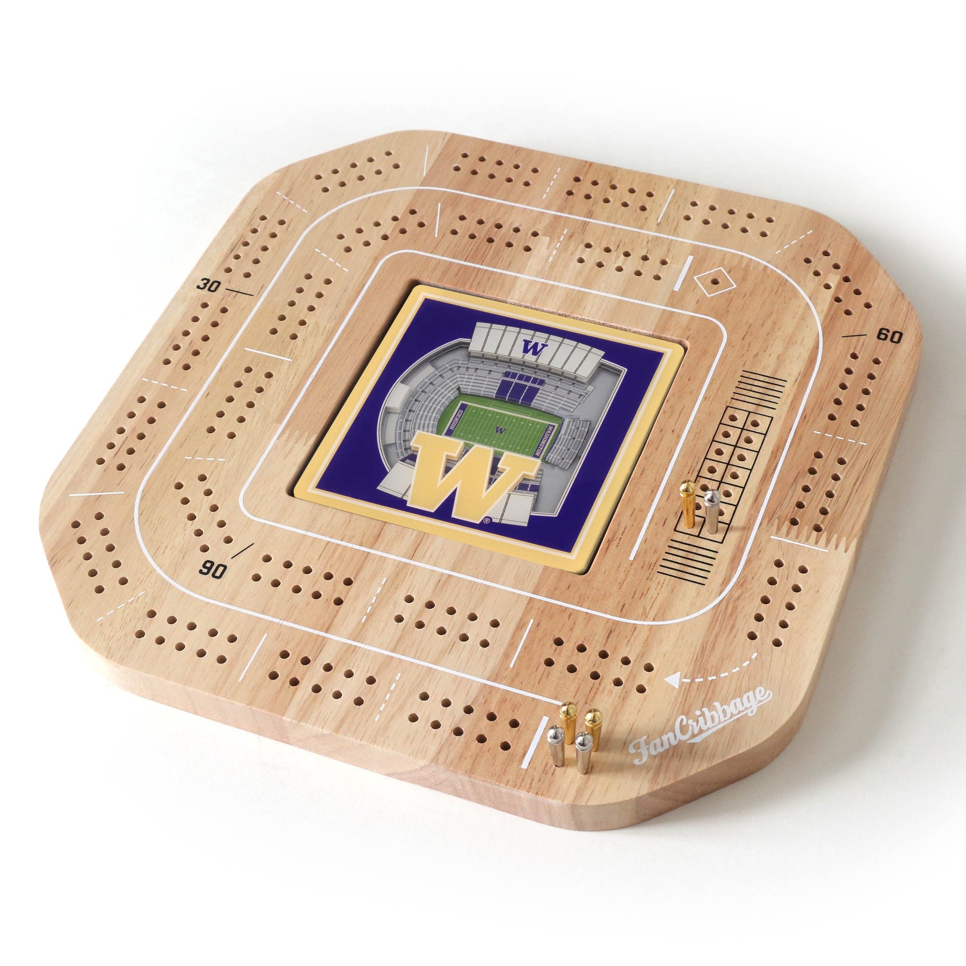 NCAA Washington Huskies StadiumView Cribbage