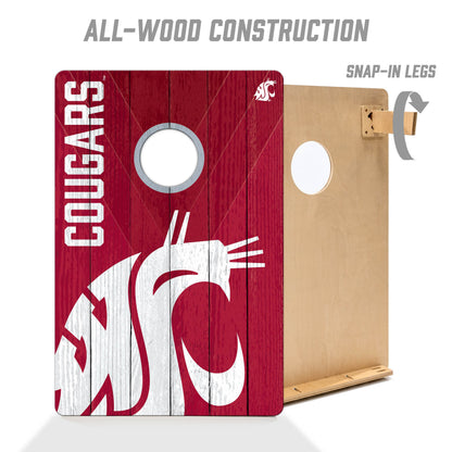 NCAA Washington State Cougars 2' X 3' All-Wood Cornhole Set - Alt 2