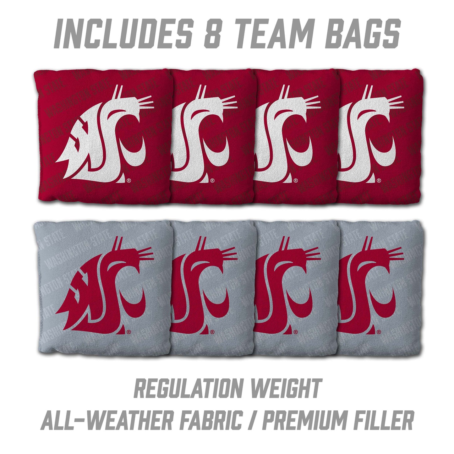 NCAA Washington State Cougars 2' X 3' All-Wood Cornhole Set - Alt 3