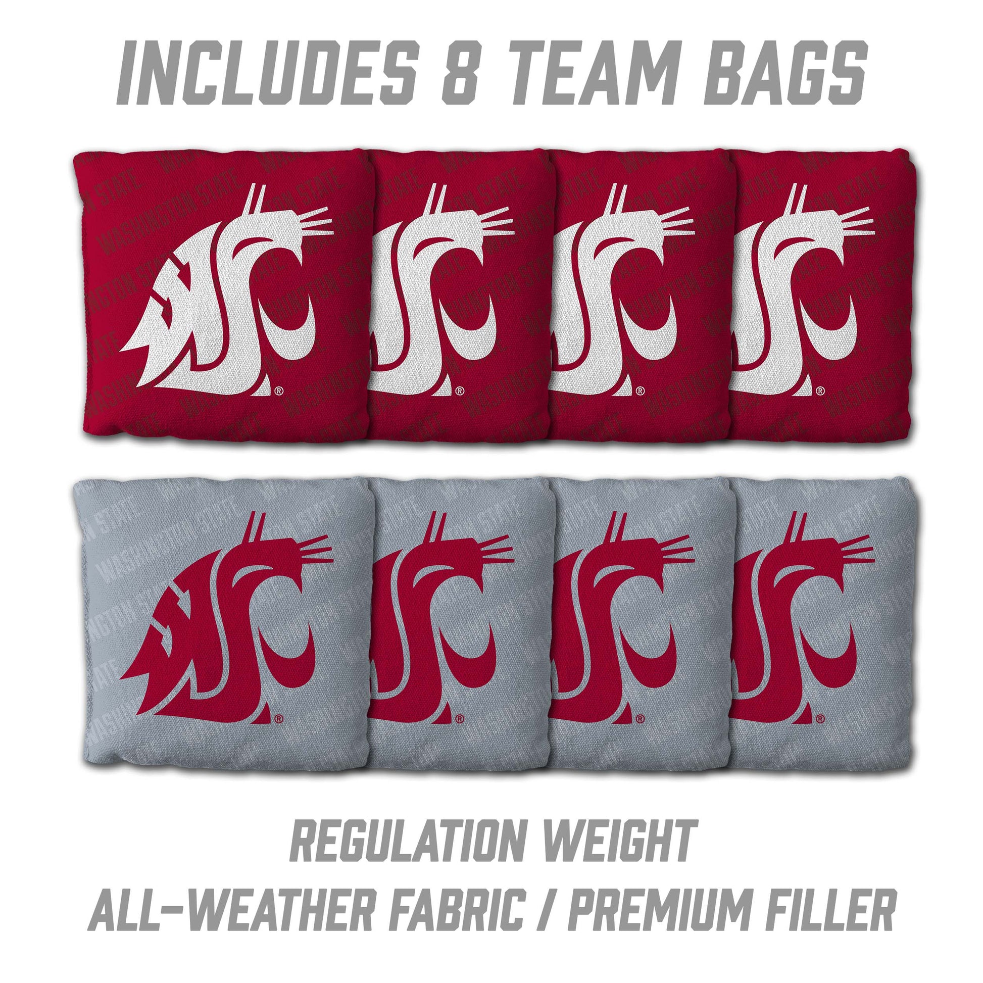 NCAA Washington State Cougars 2' X 3' All-Wood Cornhole Set - Alt 3
