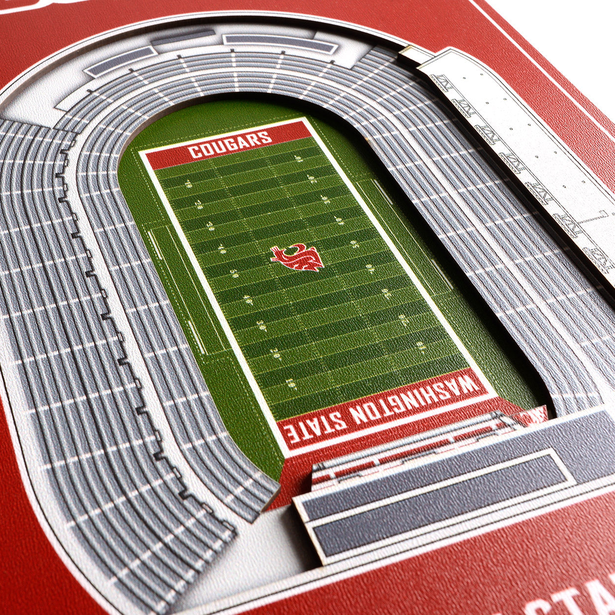 NCAA Washington State Cougars 3D Stadium Banner 8' X 32'