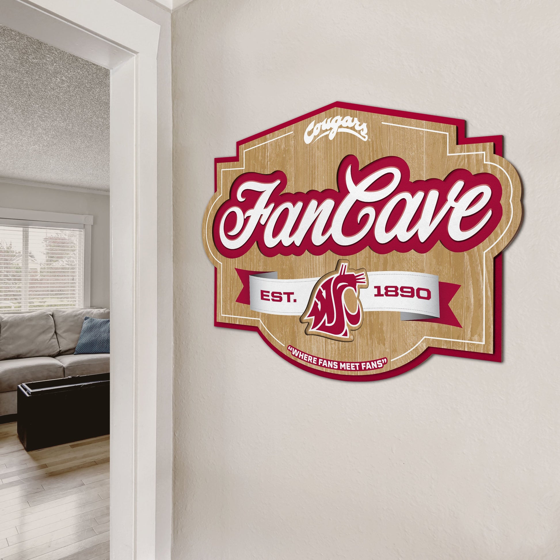 Washington State Cougars Fan Cave Sign Alt 2