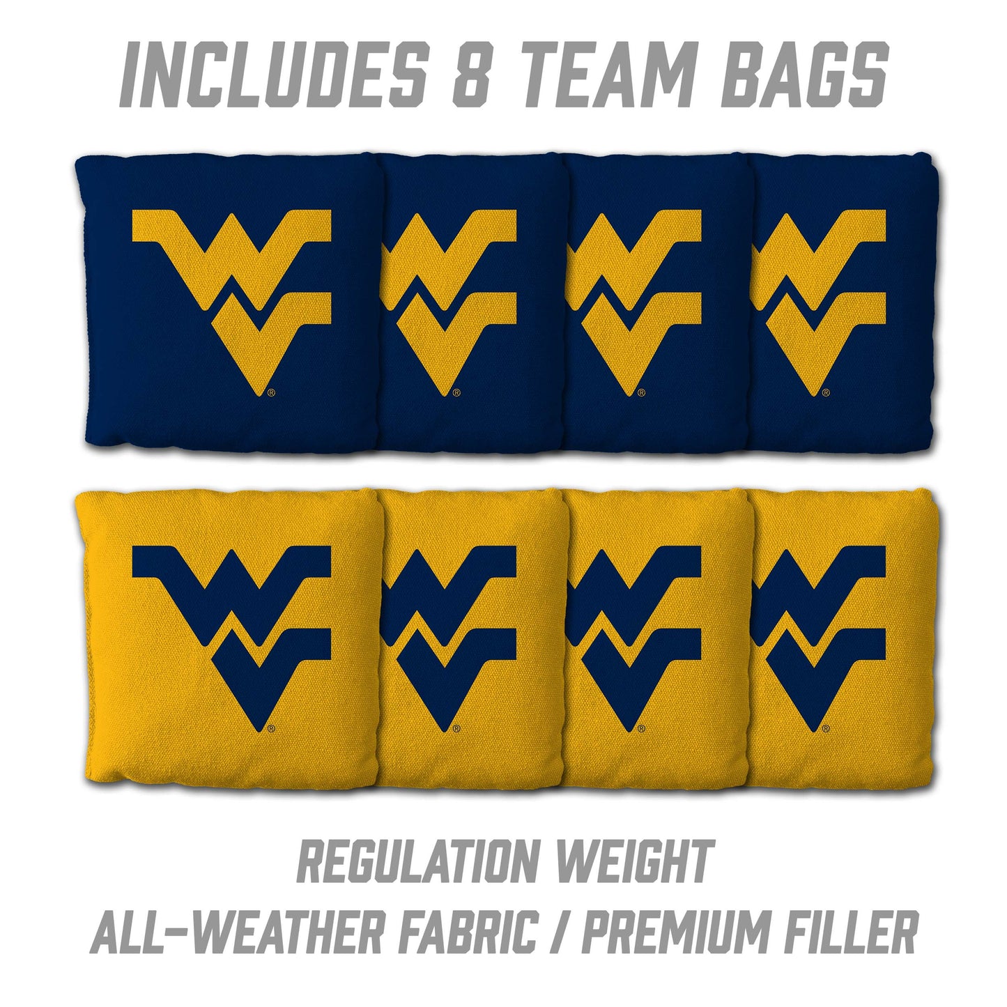 NCAA West Virginia Mountaineers 2' X 3' All-Wood Cornhole Set - Alt 3