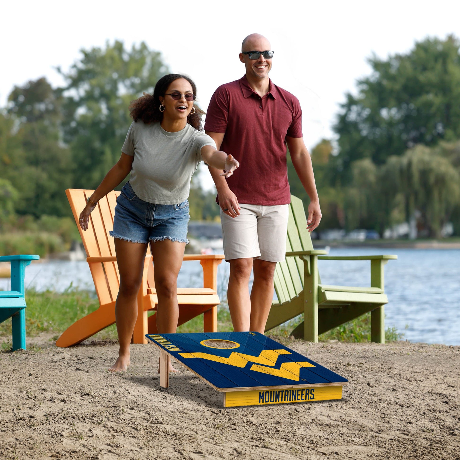 NCAA West Virginia Mountaineers 2' X 3' All-Wood Cornhole Set - Alt 5