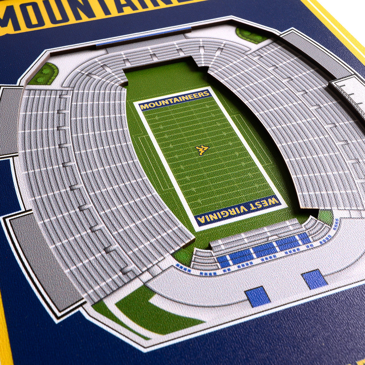 NCAA West Virginia Mountaineers FB 3D Stadium Banner 8' X 32'