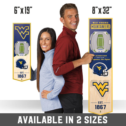 NCAA West Virginia Mountaineers FB 3D Stadium Banner 8' X 32'