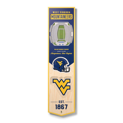 NCAA West Virginia Mountaineers FB 3D Stadium Banner 8' X 32'