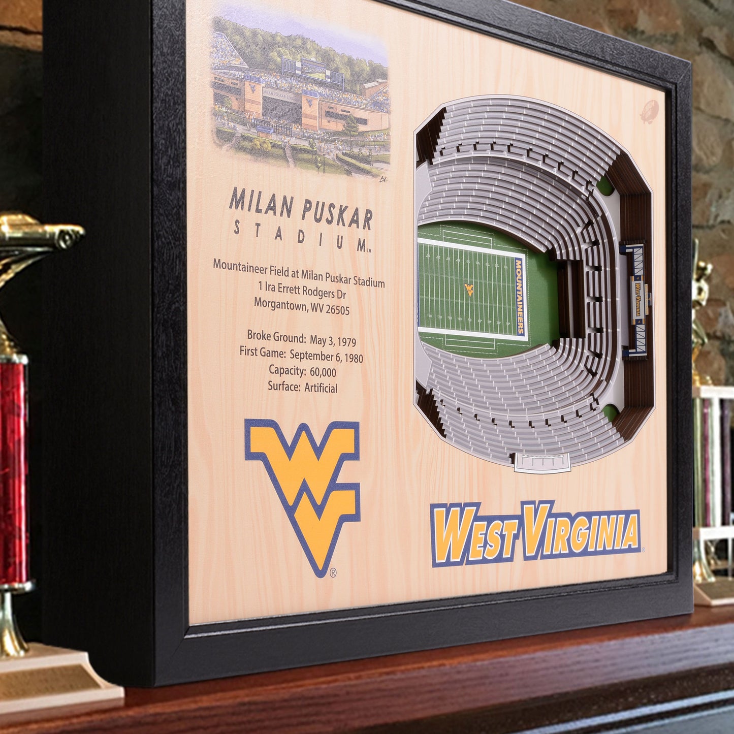 NCAA West Virginia Mountaineers 25-Layer StadiumView Wallart