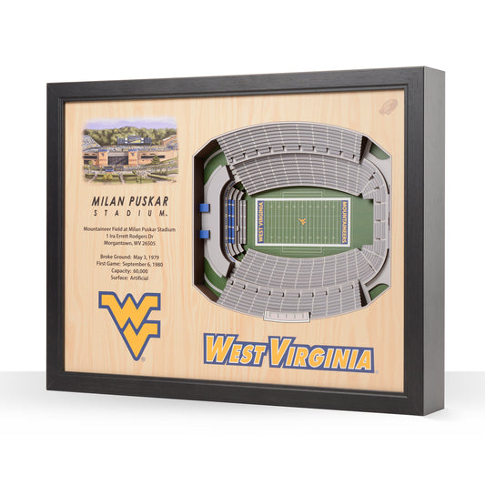 NCAA West Virginia Mountaineers 25-Layer StadiumView Wallart