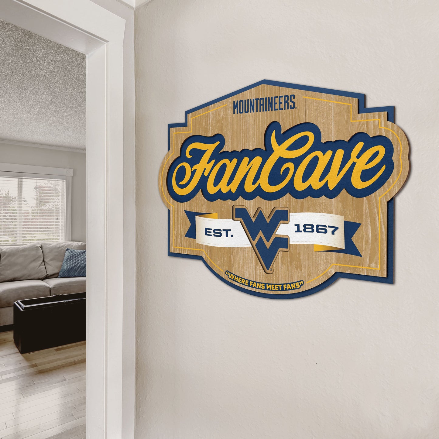 West Virginia Mountaineers Fan Cave Sign Alt 2