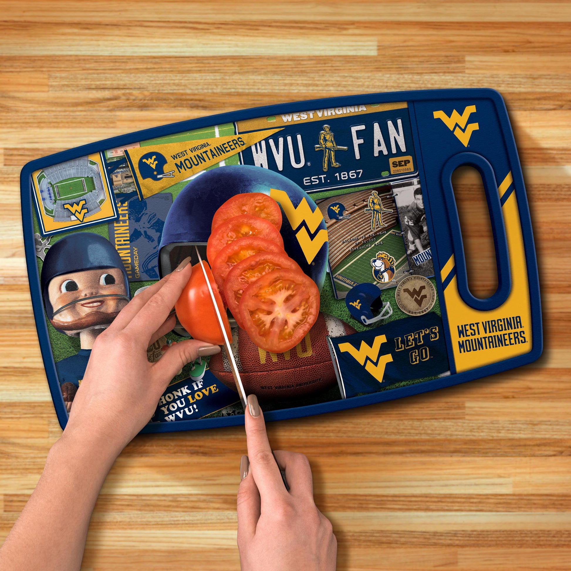 West Virginia Mountaineers Retro Series Cutting Board Alt 3