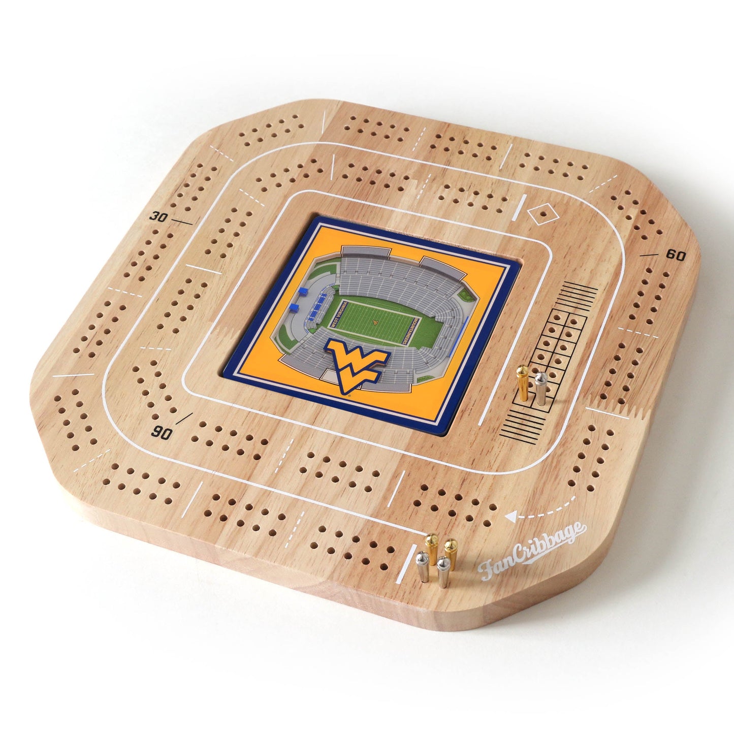 NCAA West Virginia Mountaineers StadiumView Cribbage