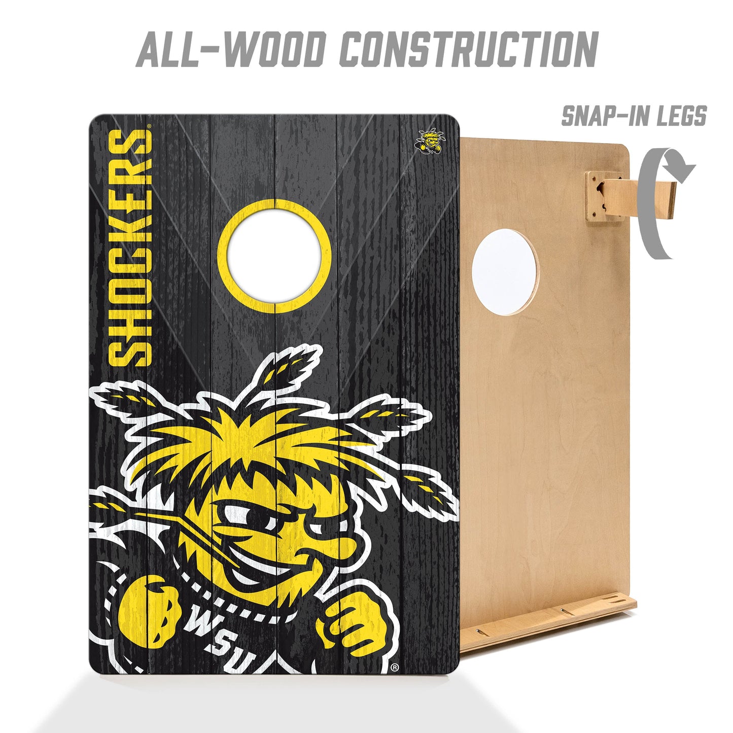 NCAA Wichita State Shockers 2' X 3' All-Wood Cornhole Set - Alt 2