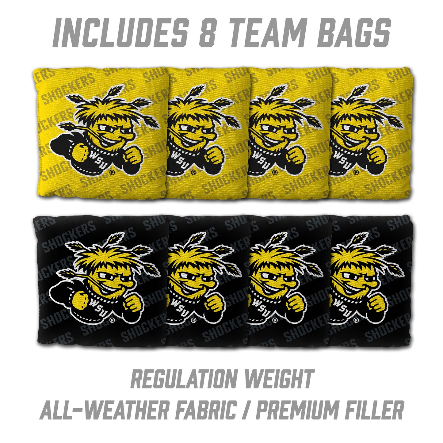 NCAA Wichita State Shockers 2' X 3' All-Wood Cornhole Set - Alt 3
