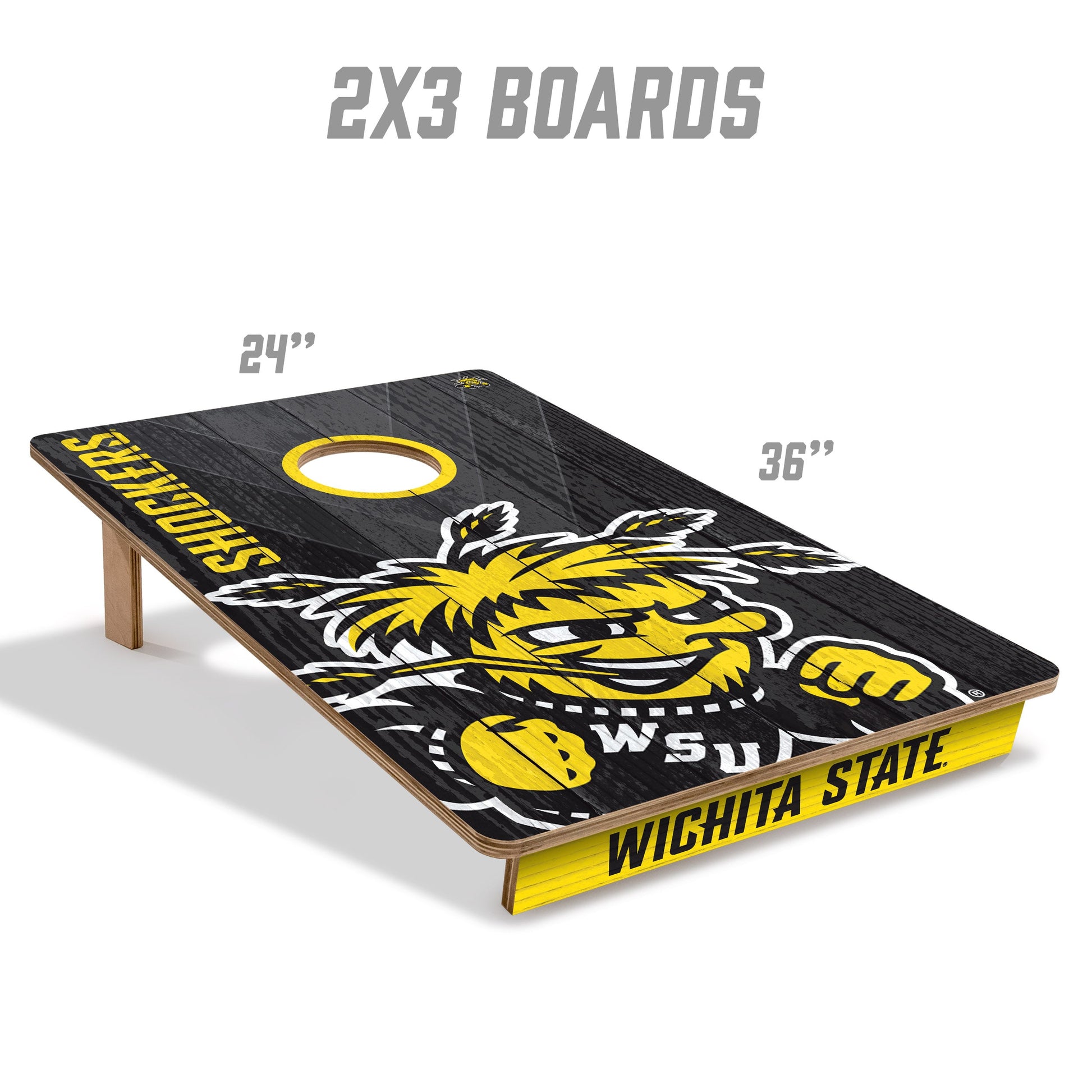NCAA Wichita State Shockers 2' X 3' All-Wood Cornhole Set - Alt 4