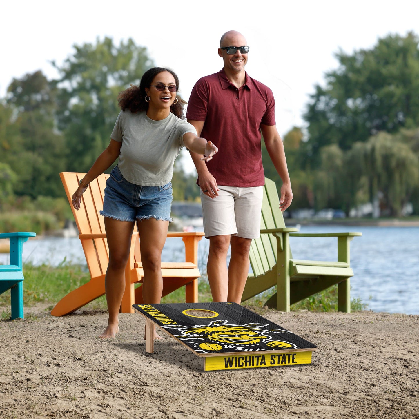 NCAA Wichita State Shockers 2' X 3' All-Wood Cornhole Set - Alt 5