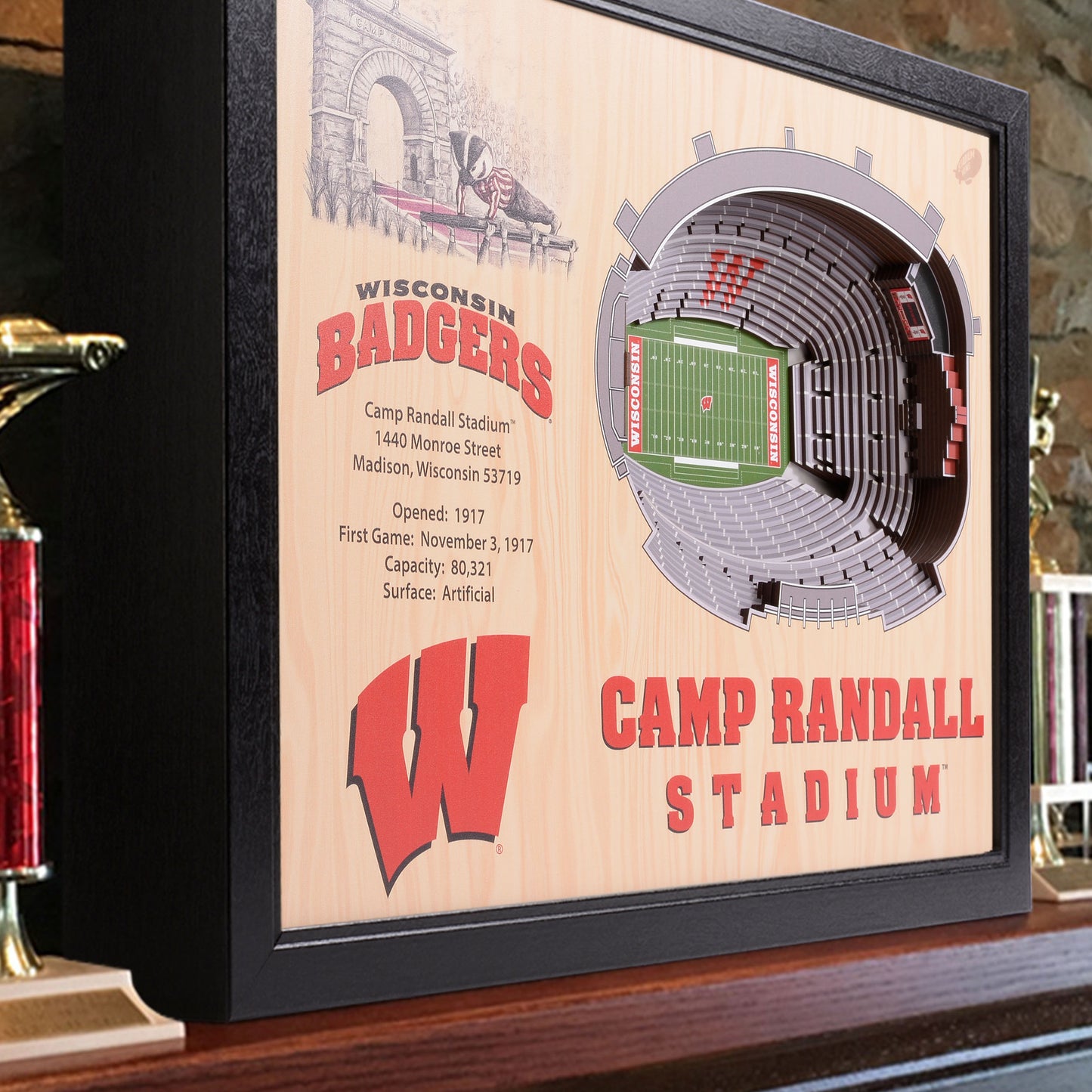 NCAA Wisconsin Badgers 25-Layer StadiumView Wallart