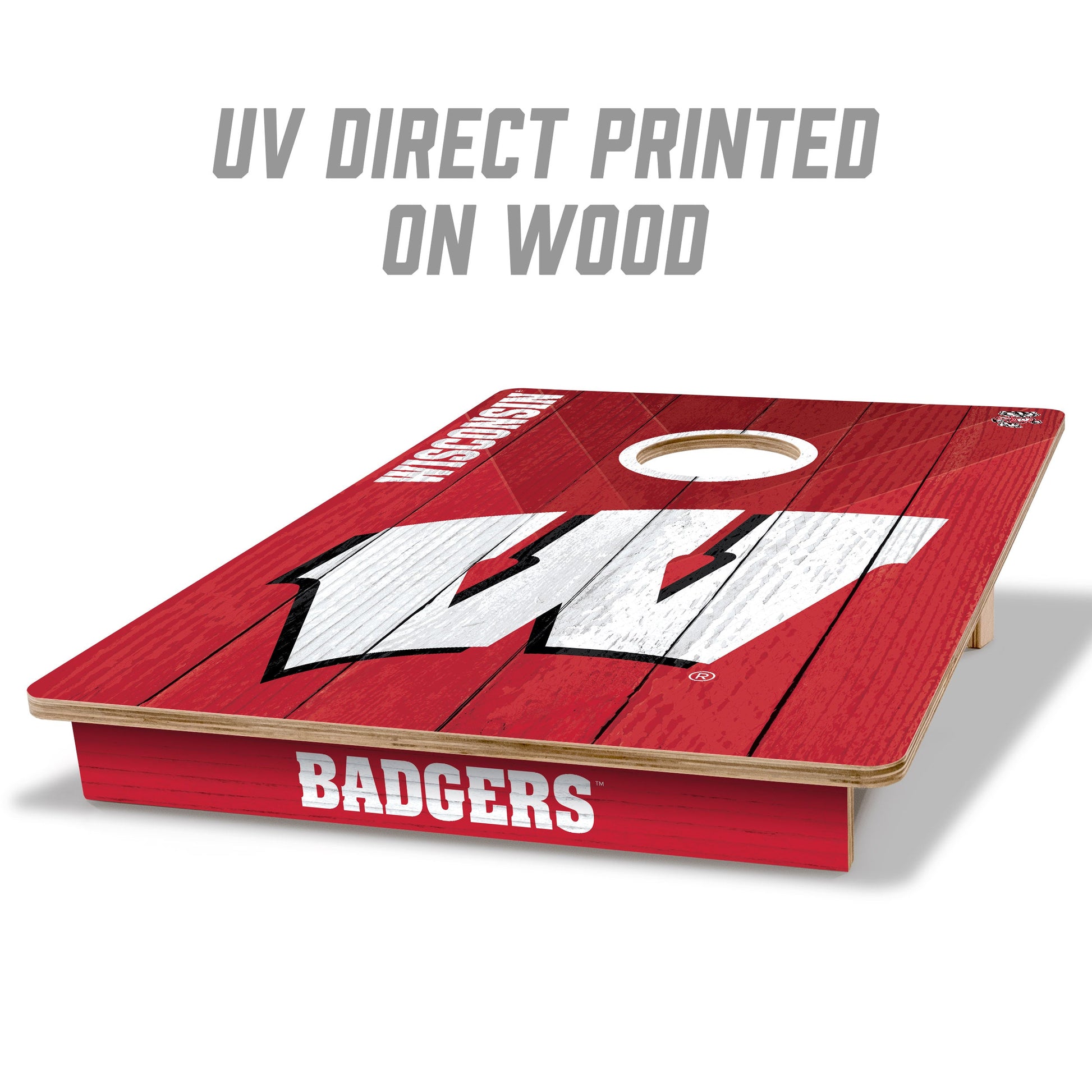 NCAA Wisconsin Badgers 2' X 3' All-Wood Cornhole Set - Alt 1