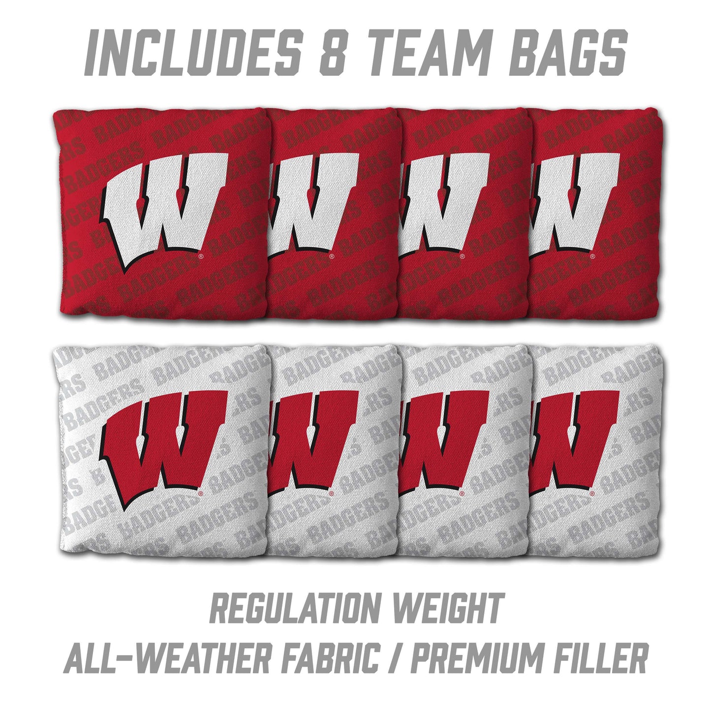 NCAA Wisconsin Badgers 2' X 3' All-Wood Cornhole Set - Alt 3