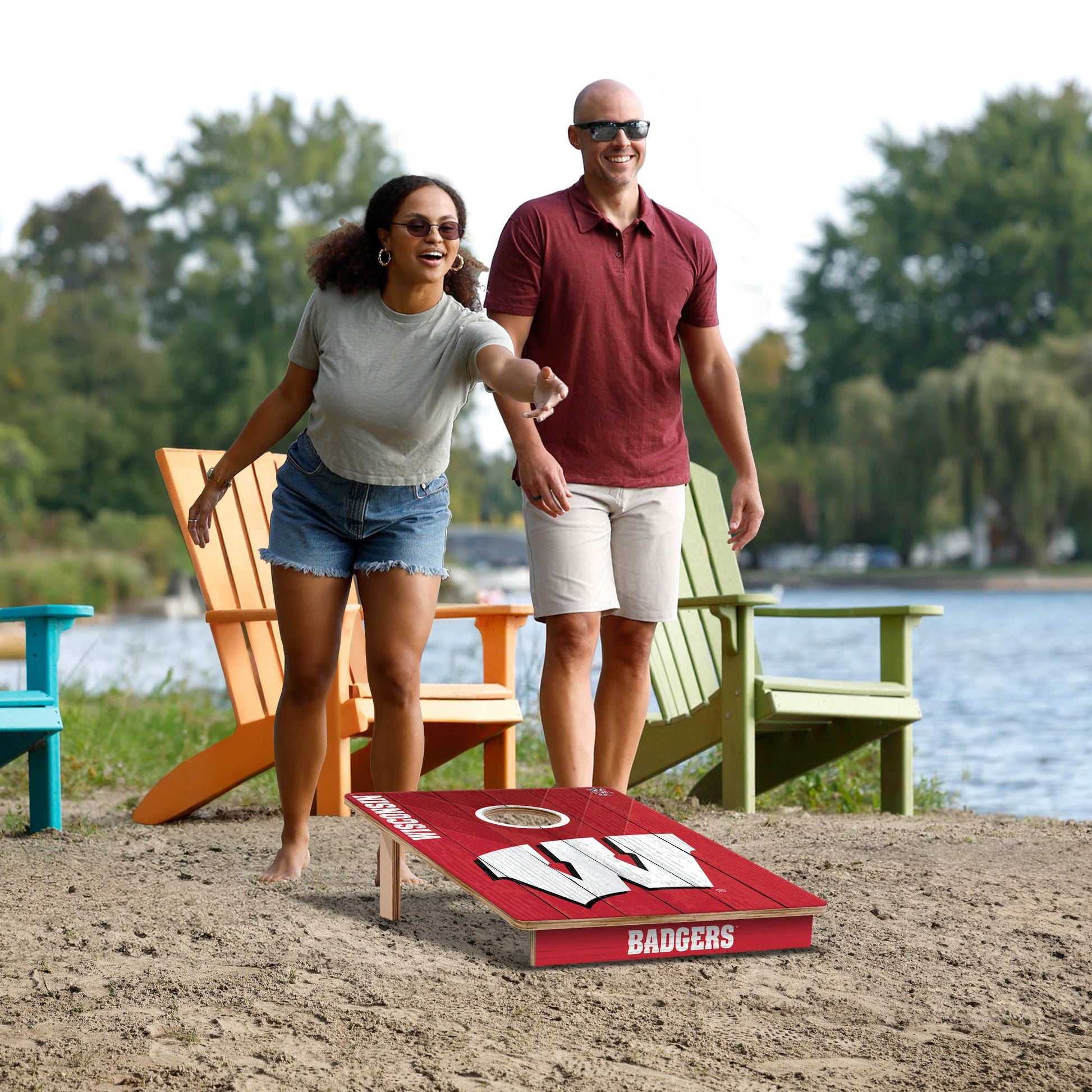 NCAA Wisconsin Badgers 2' X 3' All-Wood Cornhole Set - Alt 5