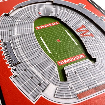 NCAA Wisconsin Badgers 3D Stadium Banner 8' X 32'