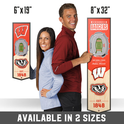 NCAA Wisconsin Badgers 3D Stadium Banner 8' X 32'