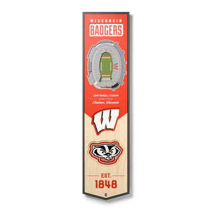 NCAA Wisconsin Badgers 3D Stadium Banner 8' X 32'