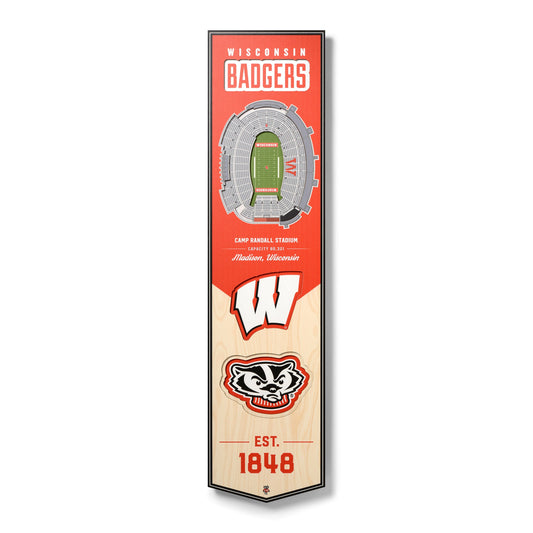 NCAA Wisconsin Badgers 3D Stadium Banner 8' X 32'