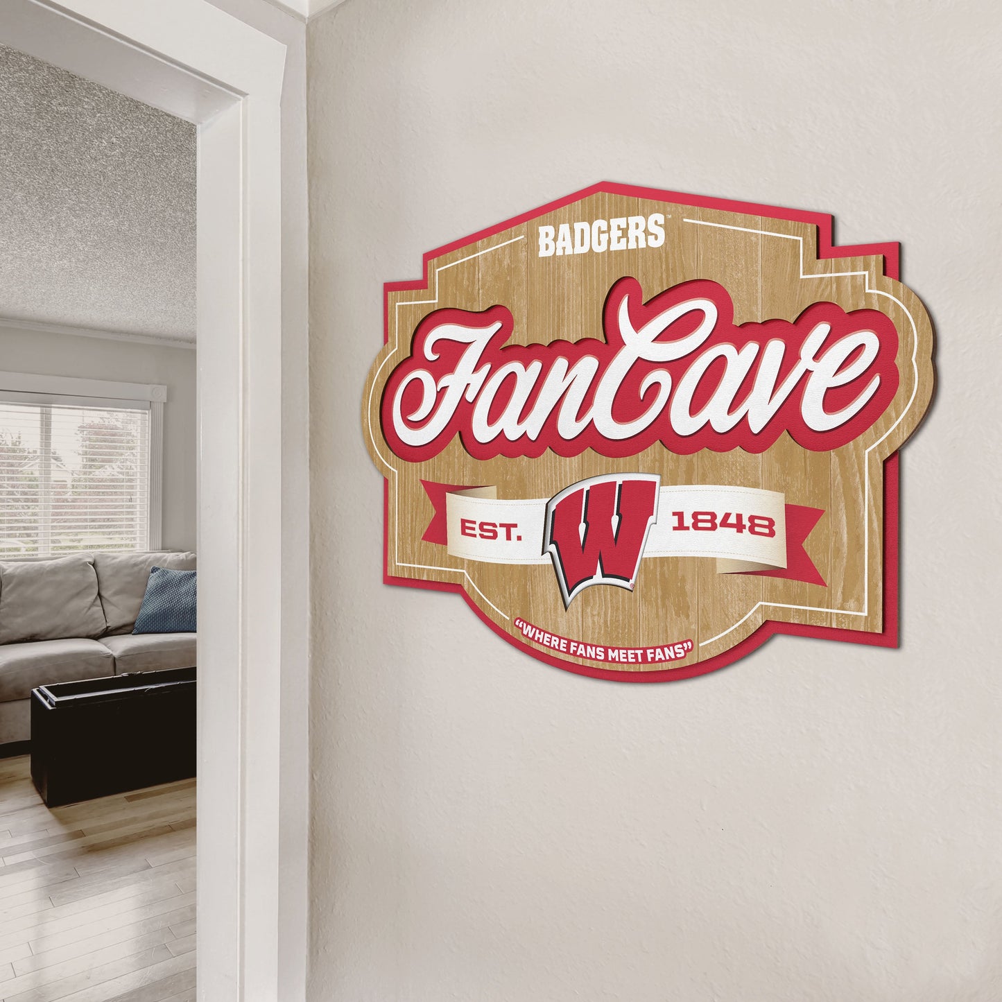 Wisconsin Badgers Fan Cave Sign Alt 2