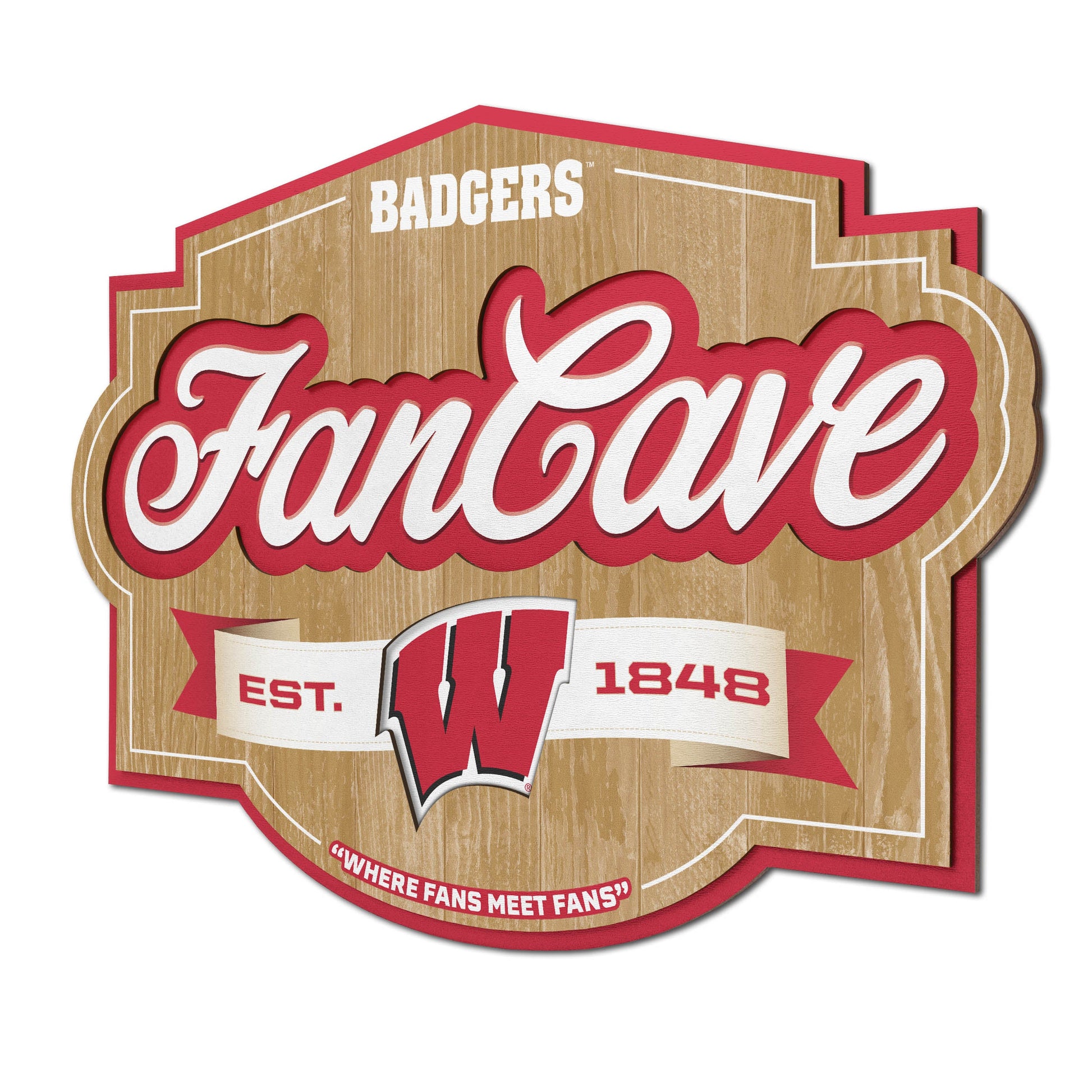Wisconsin Badgers Fan Cave Sign