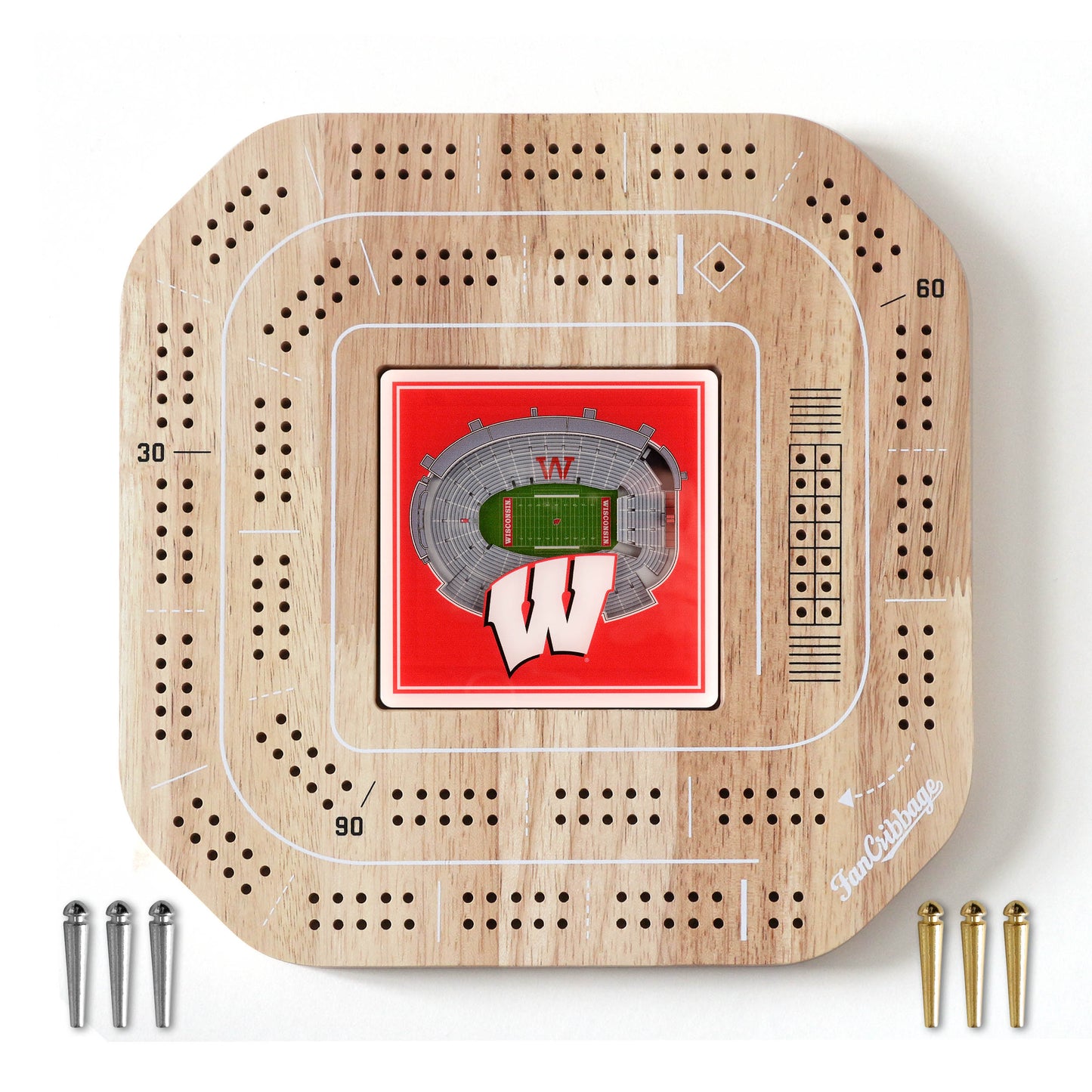 NCAA Wisconsin Badgers StadiumView Cribbage