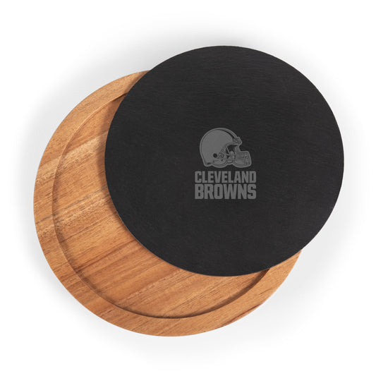 Cleveland Browns - Insignia Acacia and Slate Serving Board with Cheese Tools