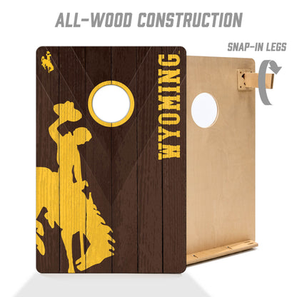 NCAA Wyoming Cowboys 2' X 3' All-Wood Cornhole Set - Alt 2