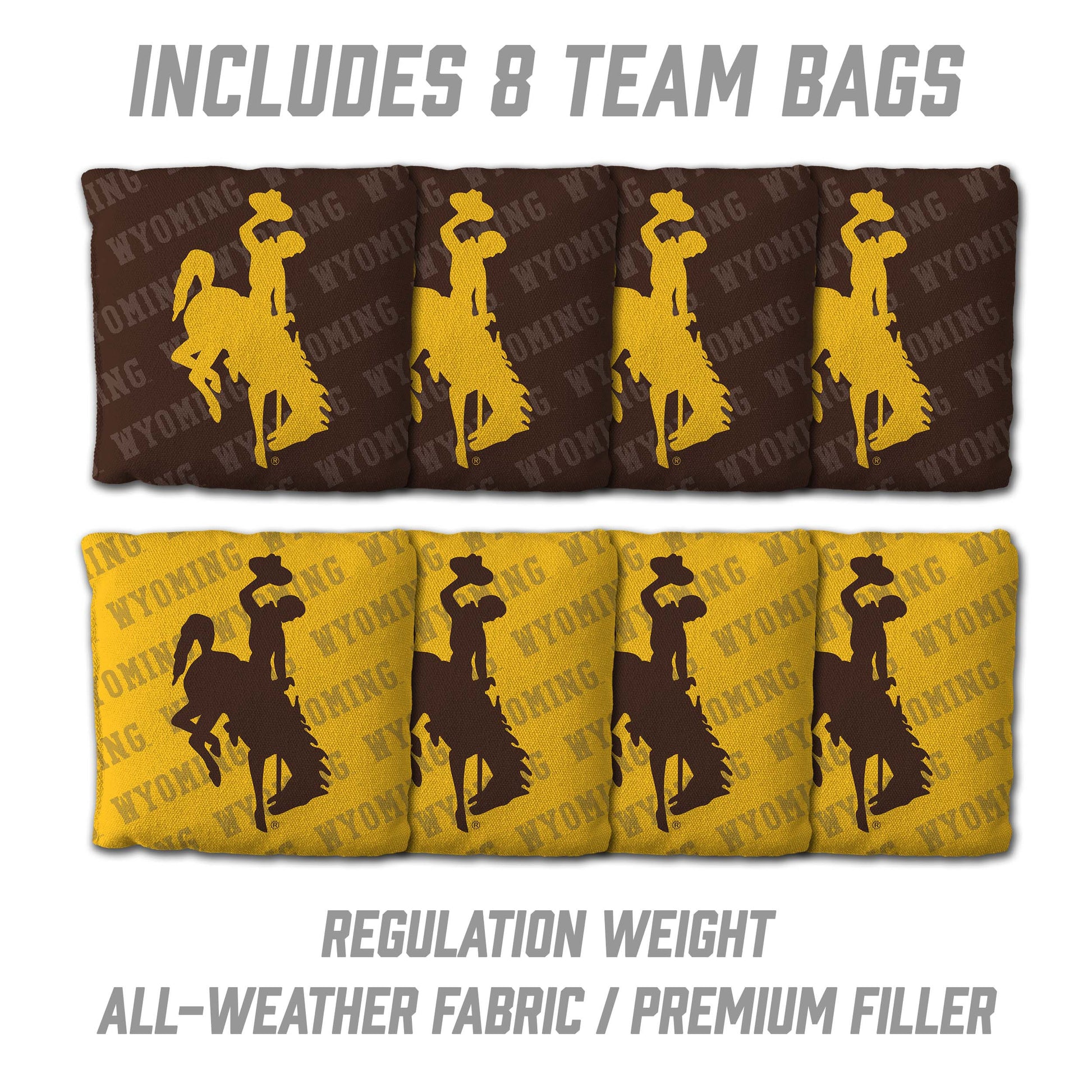 NCAA Wyoming Cowboys 2' X 3' All-Wood Cornhole Set - Alt 3