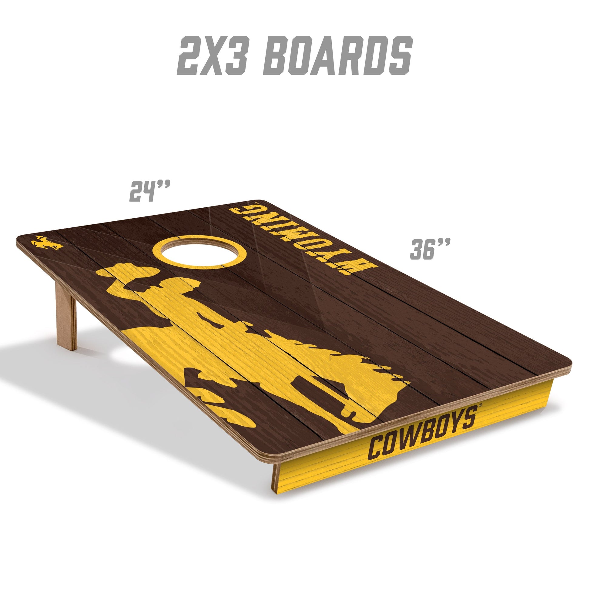 NCAA Wyoming Cowboys 2' X 3' All-Wood Cornhole Set - Alt 4