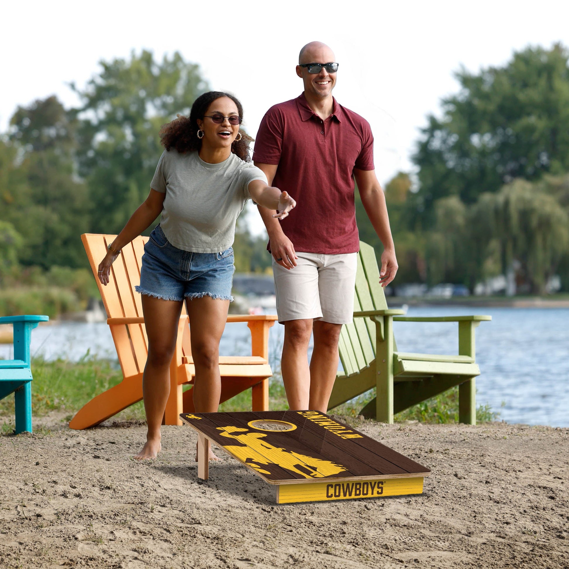 NCAA Wyoming Cowboys 2' X 3' All-Wood Cornhole Set - Alt 5