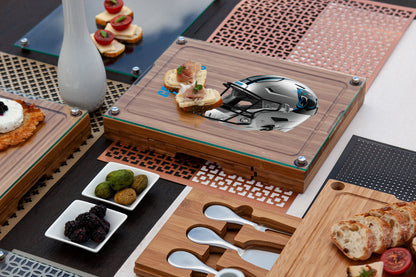 Carolina Panthers - Concerto Glass Top Cheese Cutting Board & Tools Set