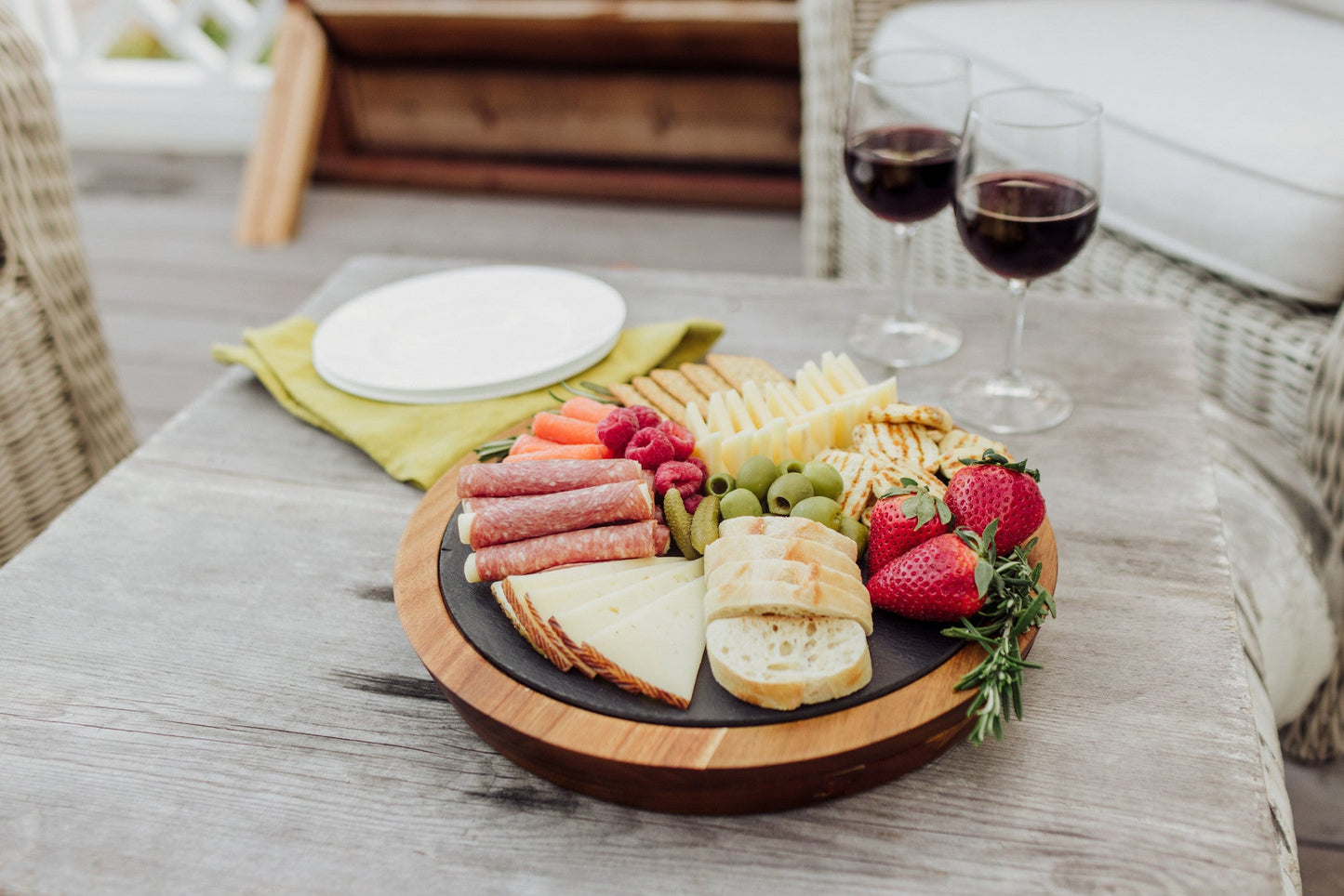 Rhode Island Rams - Insignia Acacia and Slate Serving Board with Cheese Tools