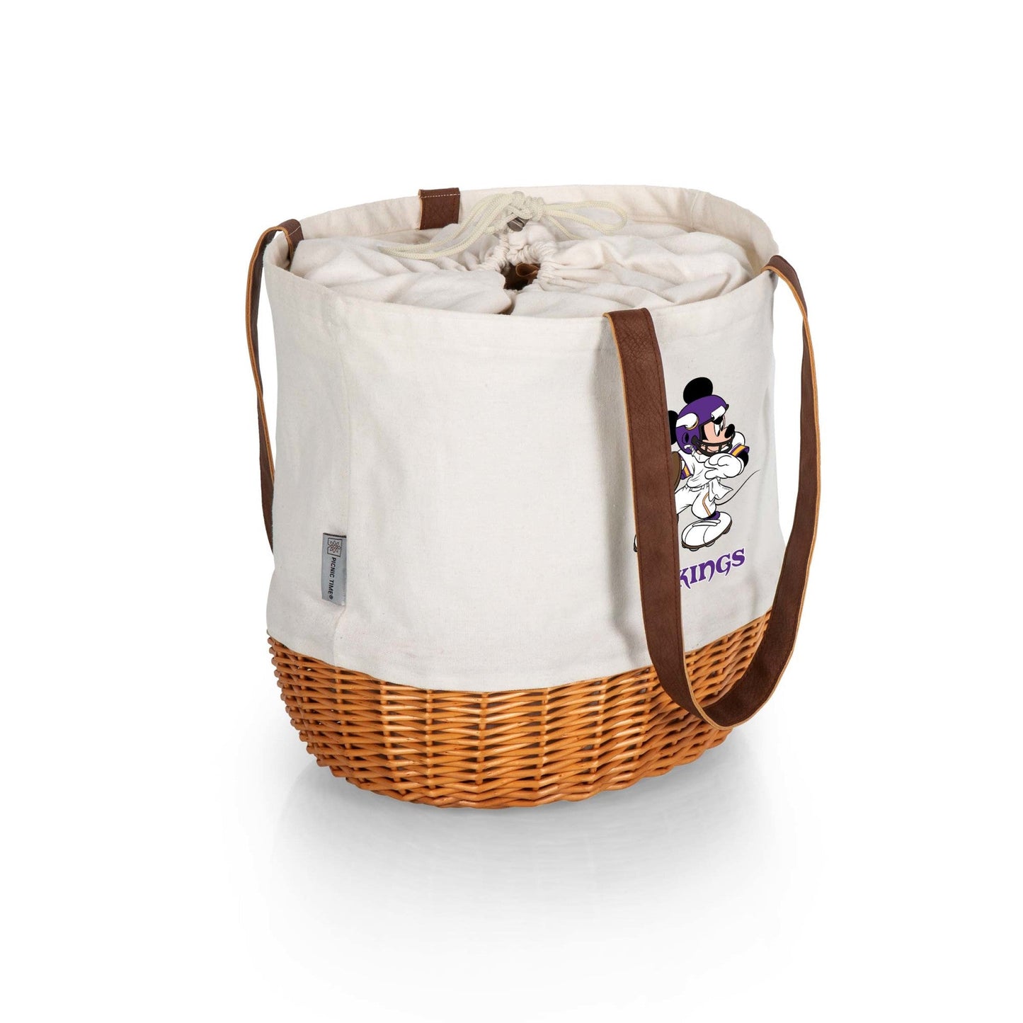 Minnesota Vikings Mickey Mouse - Coronado Canvas and Willow Basket Tote